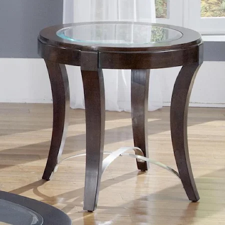 Glass Top Oval End Table